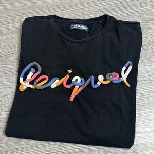 Desigual Mens T-Shirt Size XXL Raised Script Logo